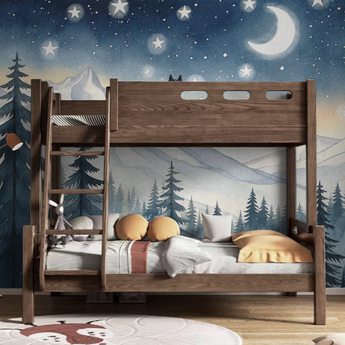  MOUNTAINS Wall Mural Nursery Bedroom Wallpaper - Stars Cresent Moon Clouds