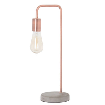 Copper Industrial Lamp With Stone Base